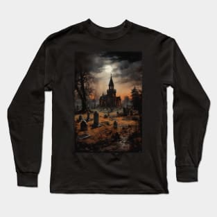 Moonlit Cemetery Long Sleeve T-Shirt